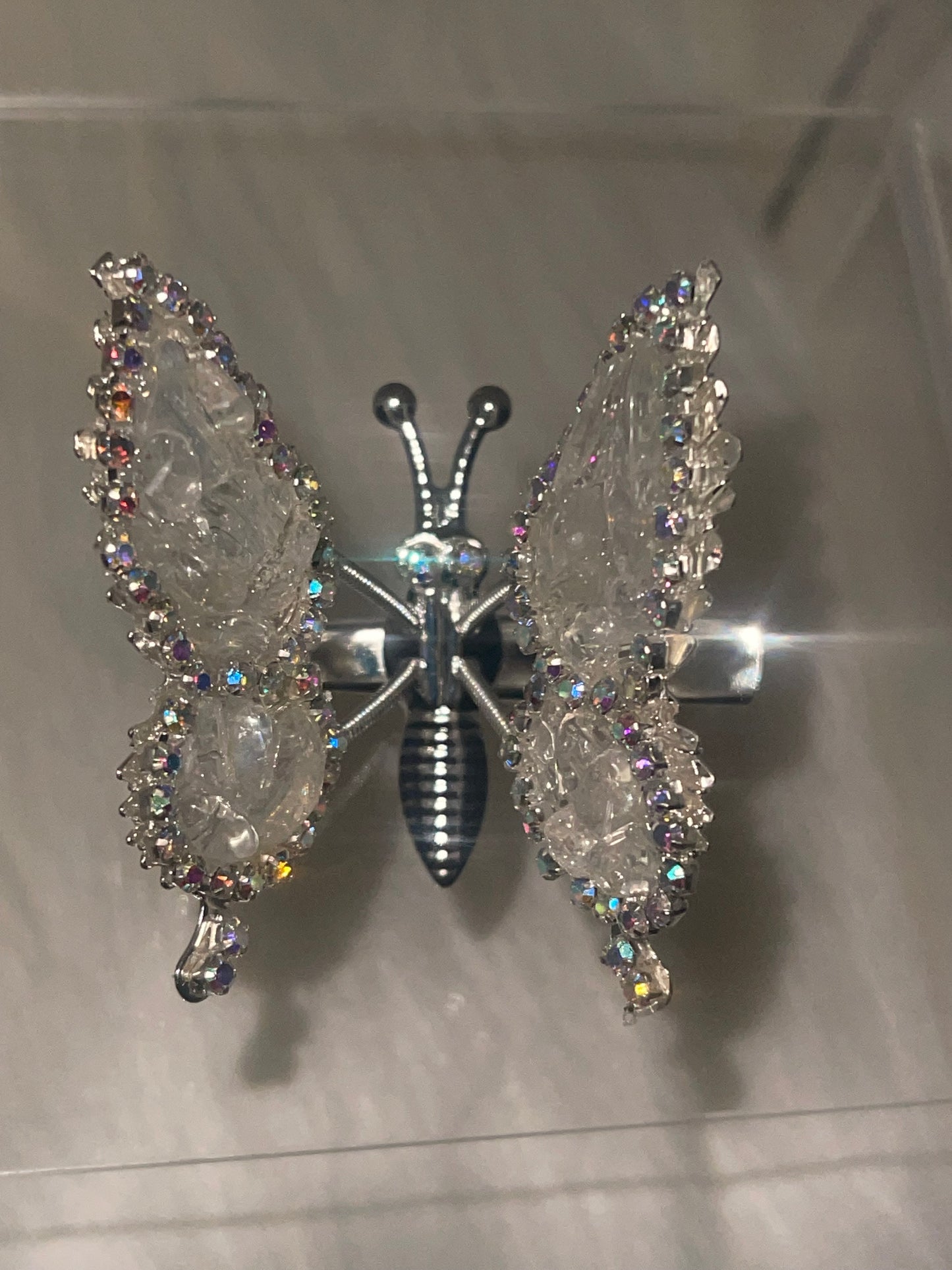 Moving Butterfly Hair Clips w/ Genuine Crystal Gemstones