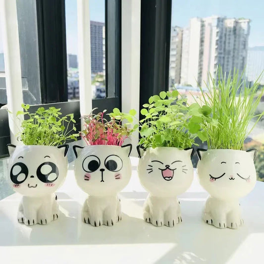 1pc Ceramic Cartoon Cat Flowerpot