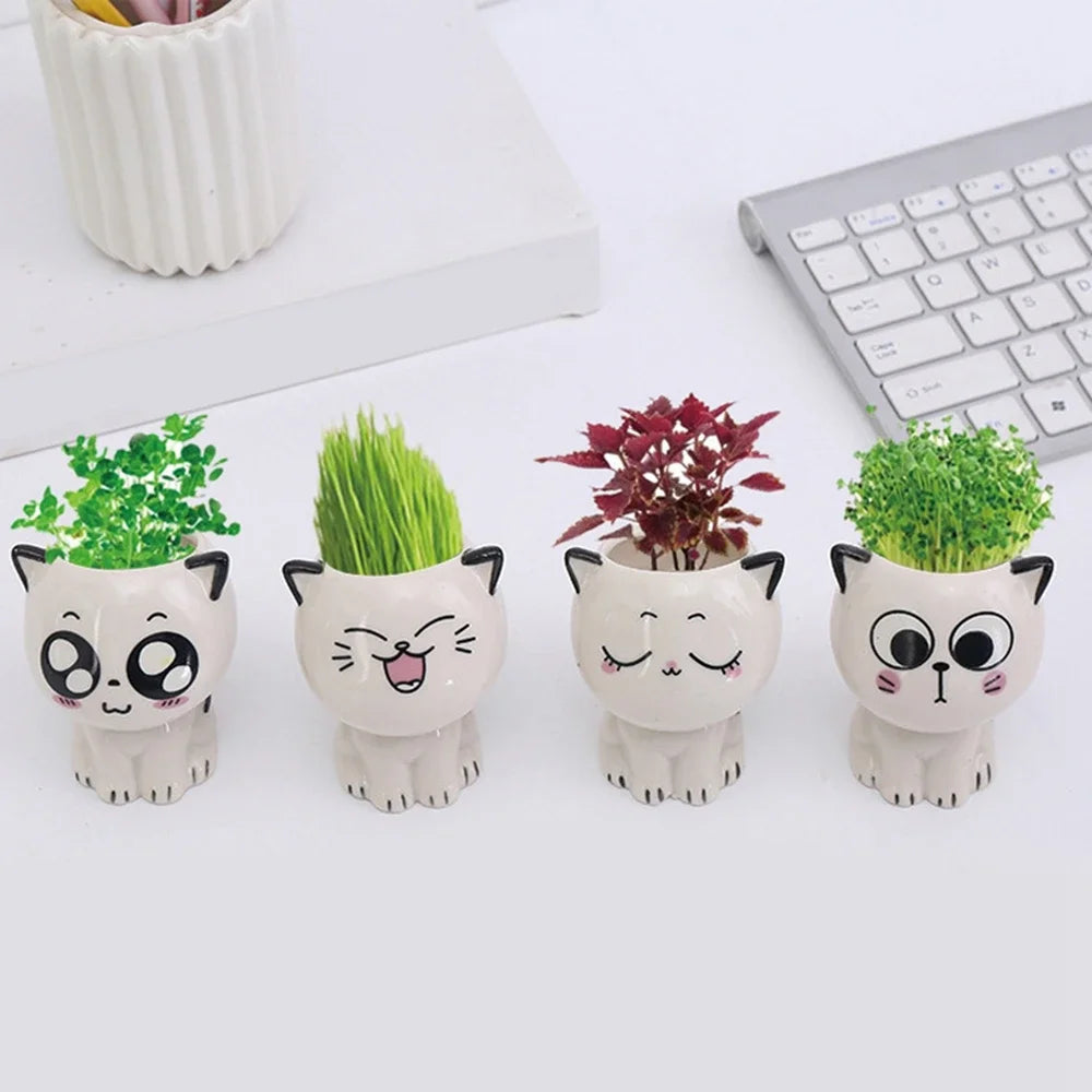 1pc Ceramic Cartoon Cat Flowerpot