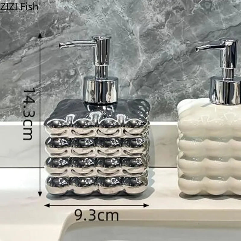 Luxury Ceramic Soap Dispenser Creative Hotel Hand Sanitizer Bottle Bathroom Shower Gel Lotion Bottle Home Bathroom Accessories