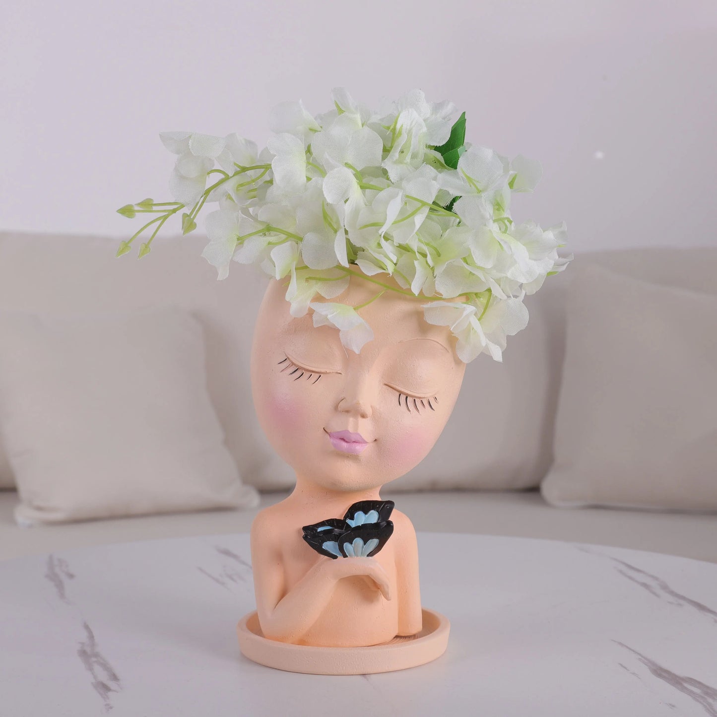 Butterfly Girly Girl Resin Flower Pot